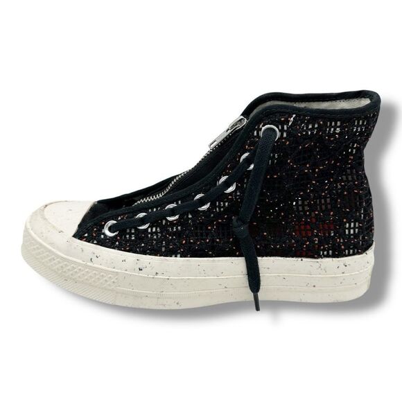 Converse Chuck Taylor All Star 70 Hi Speckled Black Crochet Womens Sample Sz 5 - Picture 3 of 15